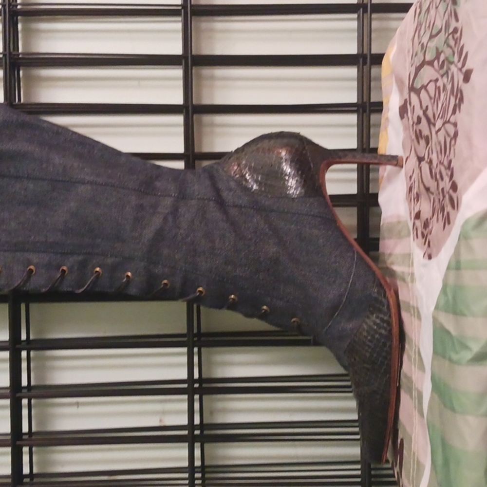 Christian Dior denim boots